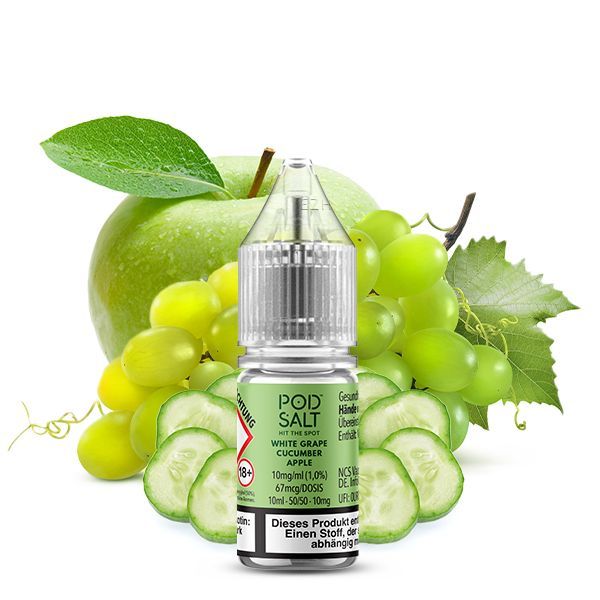 Pod Salt X Nikotinsalz Liquid - White Grape Cucumber Apple - 10ml