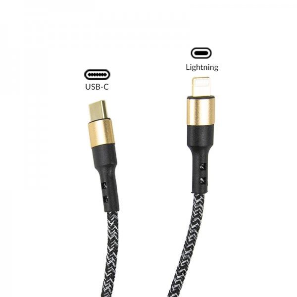USB Kabel - gold plated - 20W - Type C auf Lightning