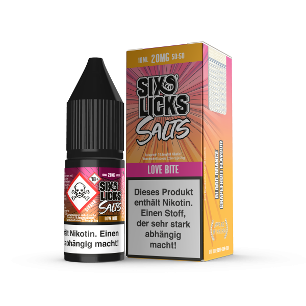 SIX LICKS Nikotinsalz Liquid - Love Bite