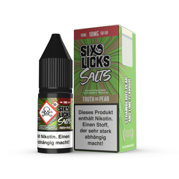 Six Licks Nikotinsalz Liquid - Truth Or Pear 10ml 