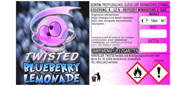 Twisted Aroma - Blueberry Lemonade 10ml