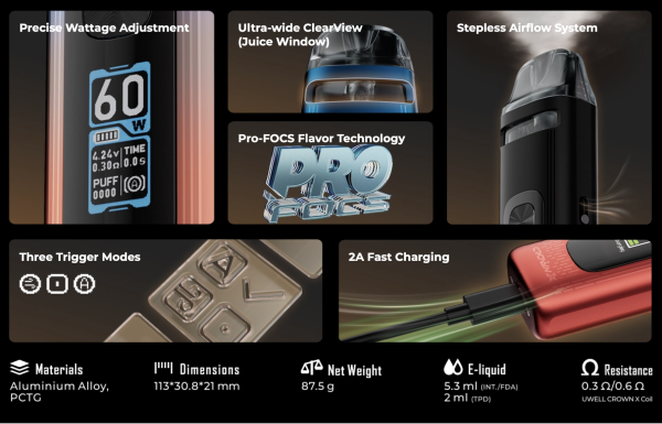 voopoo drag x 2 coils CROWN M Pod Mod丨Transforming Power, Ruling Flavor main image 1