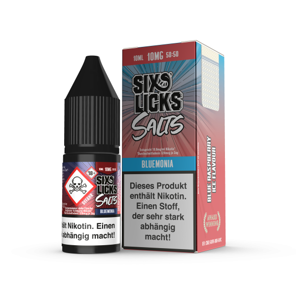 SIX LICKS Nikotinsalz Liquid - Bluemonia 10mg