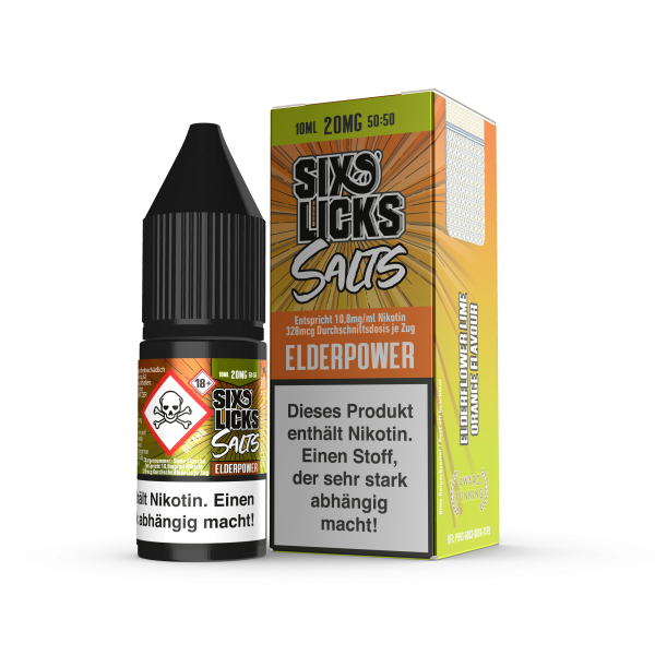 SIX LICKS Nikotinsalz Liquid - Elderpower 10ml